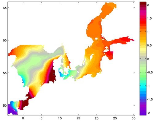 SSH_es14_2005010821 Assimilation and statistical modelling of altimetry in a coastal storm surge forecast system