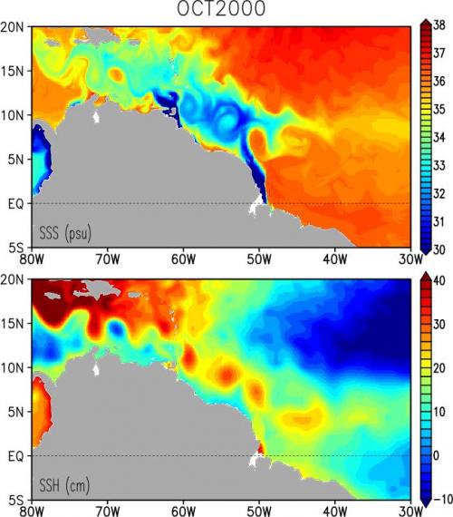 fig1 Application of SWOT to the dynamics of Amazon plume and adjacent regions